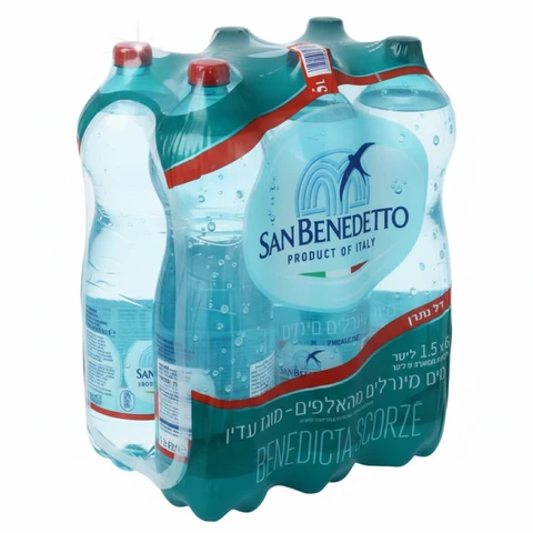 סאן בנדטו מארז שישיית מים מינרליים מוגזים 6*1.5 ליטר