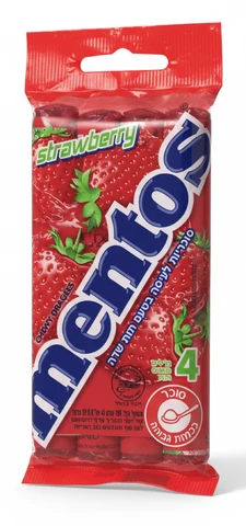 מנטוס תות מארז 4 יחידות (4 x 37.5 גרם)