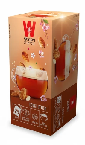 תה ויסוצקי גן קסום חליטת פירות וצמחים חמדת שקד 25 שקיקים