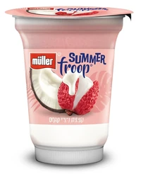 יוגורט מולר פרופ ליצ'י קוקוס 3% שומן 150 גרם