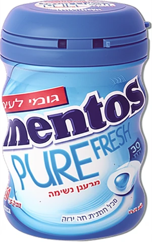 מנטוס פיור מנטוס בטעם מנטה ללא סוכר בבקבוק מעוגל 60 גרם