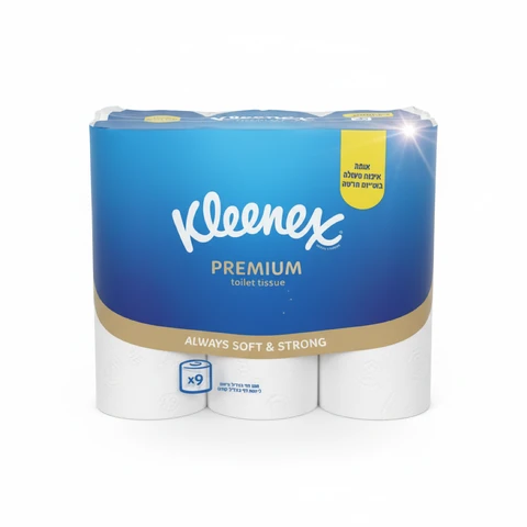 קלינקס נייר טואלט פרימיום לבן 9 גלילים