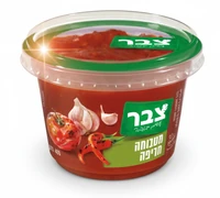 סלט מטבוחה חריפה מרובע צבר 400 גרם