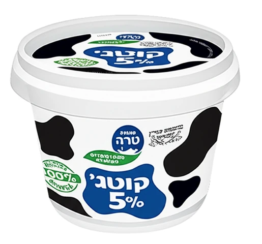 קוטג' 5% שומן מועשר מהדרין 250 גרם