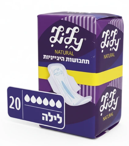 לילי נטורל לילה עם כנפיים תחבושת 20 יח'