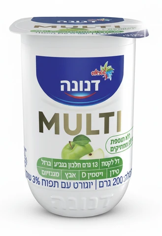 דנונה מולטי יוגורט עם תפוח 3% שומן 200 גרם